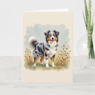 Carte Chien berger australien Merle Long Tail