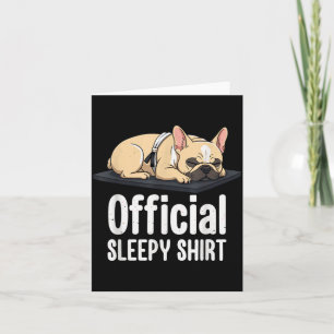 Carte Chien Bouledogue Français Endormi Amoureux Drôles 