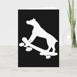 Carte Chien boxer drôle de skateboard skateboardeur 