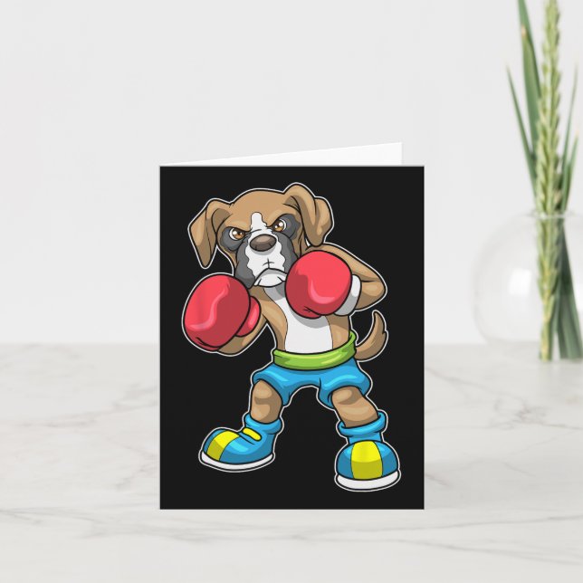 Carte Chien Boxer Gants De Boxe Boxe Pour Hommes Femmes  (Devant)