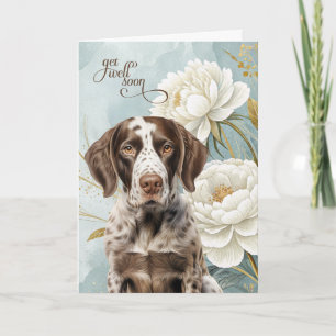 Carte Chien Braque Allemand Magnolias Bon rétablissement