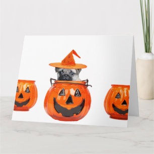 Carte Chien carlin d'Halloween