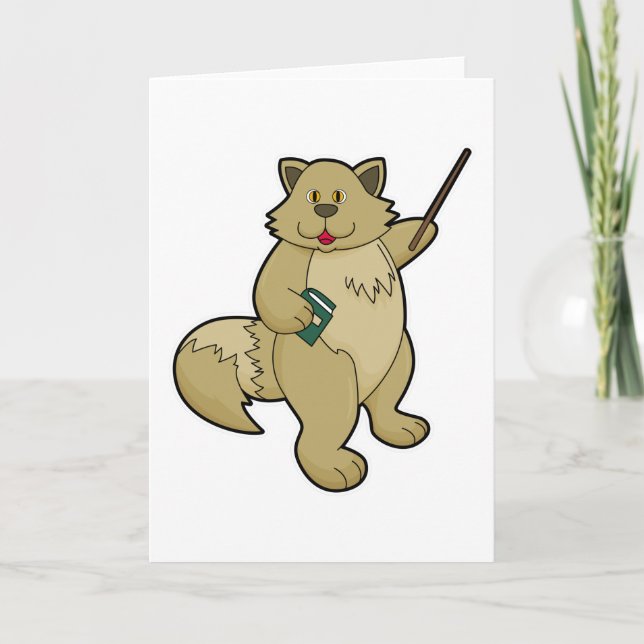 Carte Chien comme enseignant avec livre et pointeur (Devant)