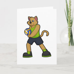 Carte Chien comme joueur de volleyball avec volleyball