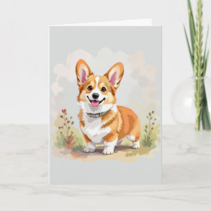 Carte Chien Corgi Pembroke Gallois Rouge Mignon
