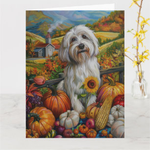 Carte Chien Coton De Tulear Action de grâce de la récolt
