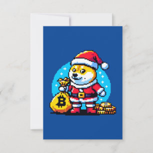Carte Chien Crypto Festif - Conception de Noël en Pixel 