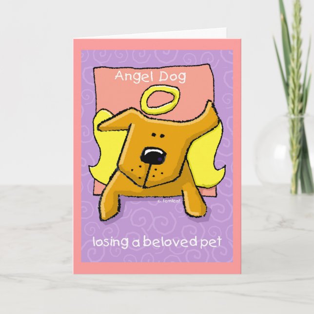 Carte Chien d'ange, perdant un animal familier aimé (Devant)