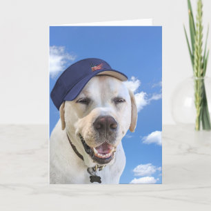 Carte Chien d'anniversaire avec Casquette