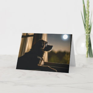Carte Chien dans la fenêtre Lune