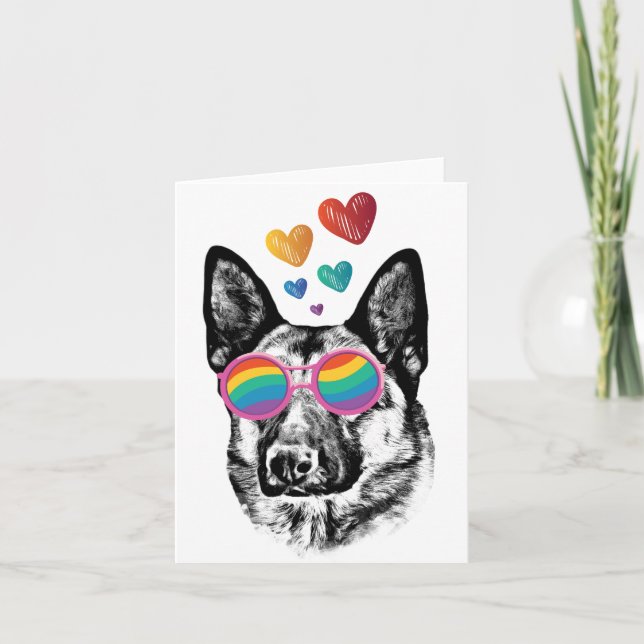 Carte Chien de berger allemand avec la Saint-Valentin co (Devant)