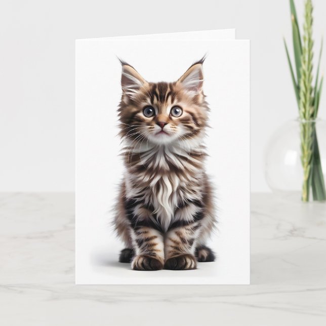 Carte Chien de bienvenue vierge de chat de Maine Coon à  (Devant)