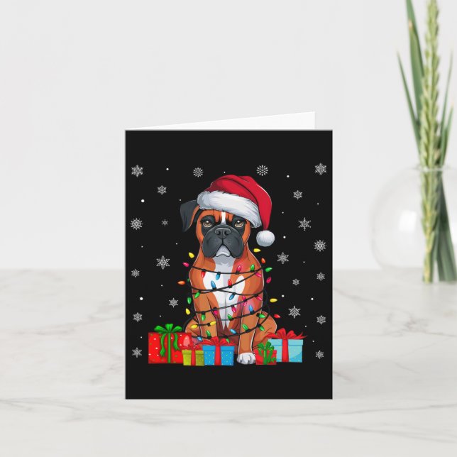 Carte Chien de boîte Vilain Noël éclaire le Chien de boî (Devant)