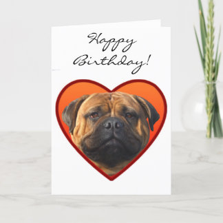 Carte Chien de bullmastiff de joyeux anniversaire