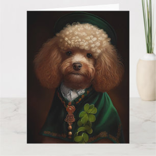 Carte Chien de caniche en tenue de jour St. Patrick