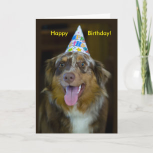 Carte Chien de fête d'anniversaire du berger australien