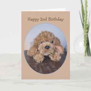 Carte Chien de jouet mou 2e anniversaire