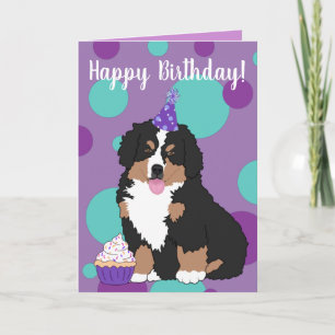Carte Chien de montagne bernois Chiot Anniversaire