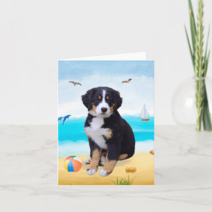 Carte Chien de montagne bernois sur la plage