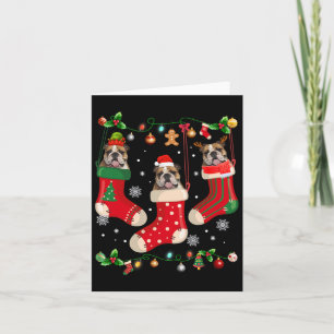 Carte Chien de Noël Anglais en choeur Père Noël X-mas Ch