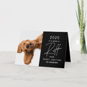 Carte Chien de Noël drôle ruff année en revue
