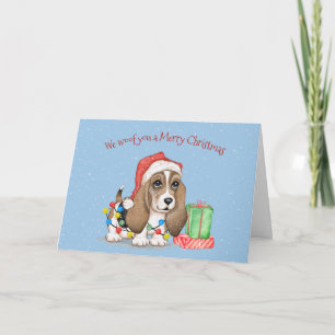 Carte Chien de Noël en lambeaux à crampons