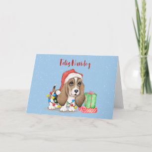 Carte Chien de Noël en lambeaux à crampons