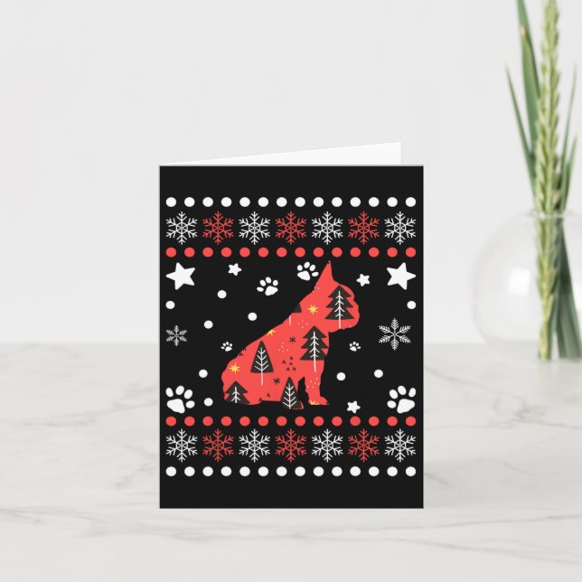 Carte Chien de Noël Motif Français Chien de taule propri (Devant)