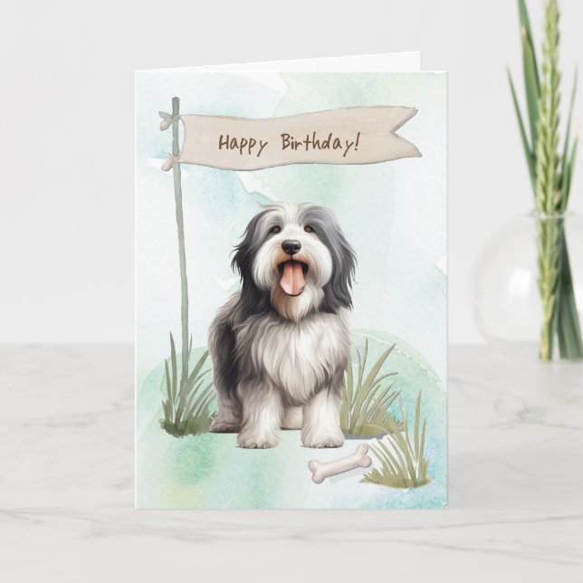 Carte Chien de race de Collie harcelé sous signe d'anniv (Devant)