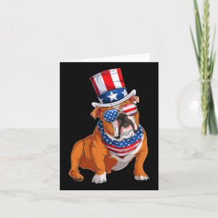 Carte Chien de taureau 4 juillet drapeau américain