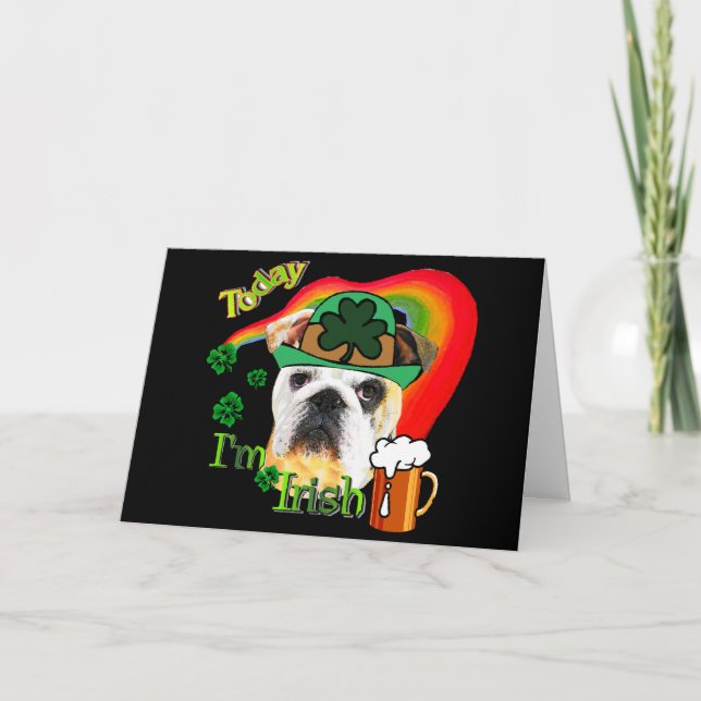 Carte Chien de taureau anglais de la Saint-Patrick (Devant)