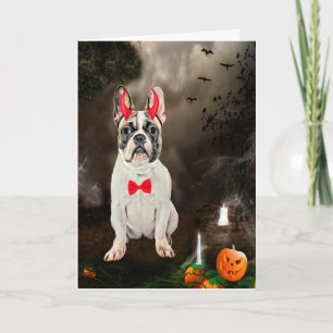Carte Chien de taureau français en costume d'Halloween