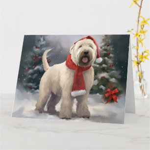 Carte Chien de Terrier rouillé en Noël de neige