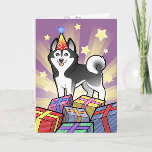 Carte Chien de traîneau sibérien d'anniversaire/Malamute