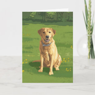 Carte Chien de trieur du Labrador jaune