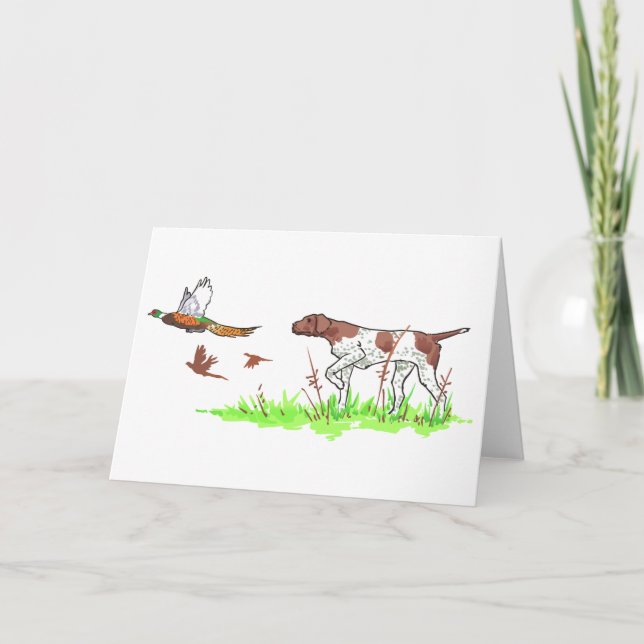 Carte Chien d'oiseaux et faisans (Devant)