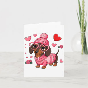 Carte Chien Drôle Dachshund Saint-Valentin Cœur Amoureux