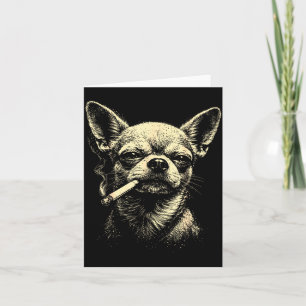 Carte Chien Drôle Fumant un Cigarette Chihuahua Meme