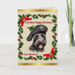 Carte Chien écossais en tête d'Aikenhead - Noël personna