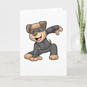 Carte Chien en costume Ninja