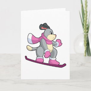 Carte Chien en Snowboardeur avec Sonowboard