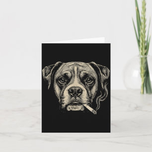 Carte Chien fumant une cigarette Boxer drôle Mème