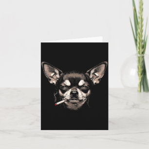 Carte Chien fumant une cigarette Chihuahua drôle mème ho