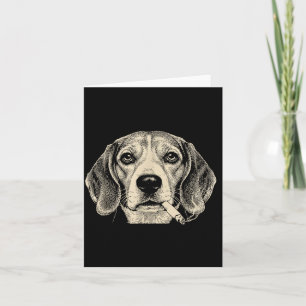 Carte Chien fumant une cigarette Mème drôle de Beagle