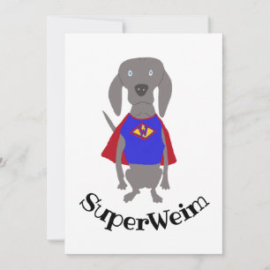Carte Chien gris de Weimaraner de fantôme de SuperWeim