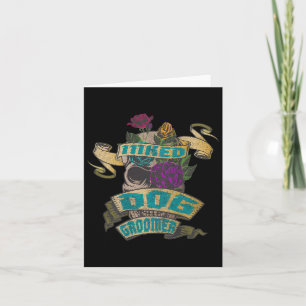 Carte Chien Groomer Crâne encré Tatouage arrière concept