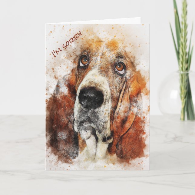 Carte Chien Je suis Désolé / Pardonnez-moi mes excuses (Devant)