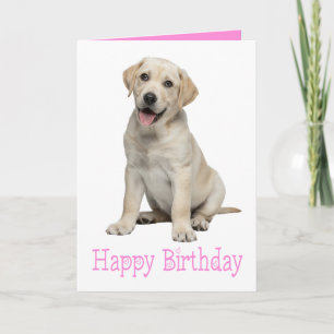 Carte Chien Labrado Retriever Jaune Anniversaire Chiot L