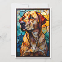 Chien Labrador Retriever de style vitrail plat