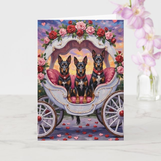 Carte Chien Malinois Belge Saint-Valentin (Orchidée)
